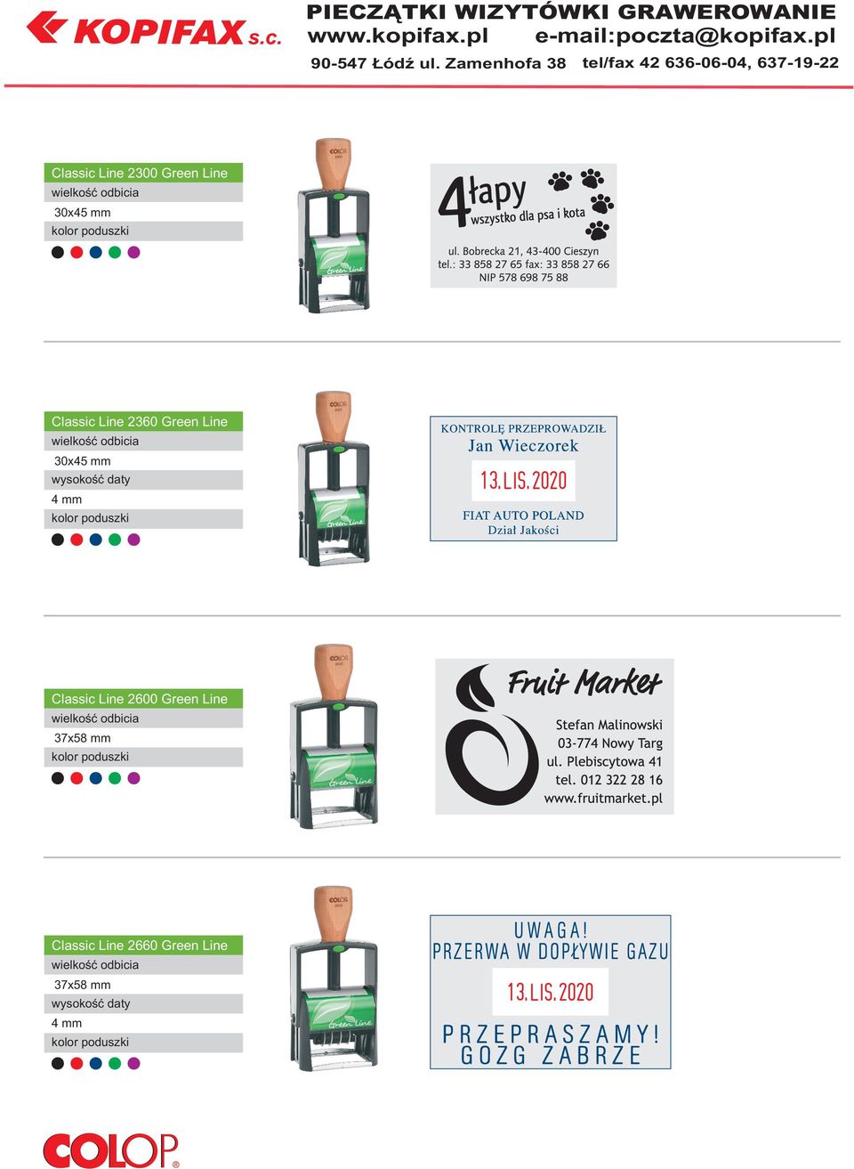 Zamenhofa 38 Classic Line 2300 Green Line 30x45 mm Classic Line 2360