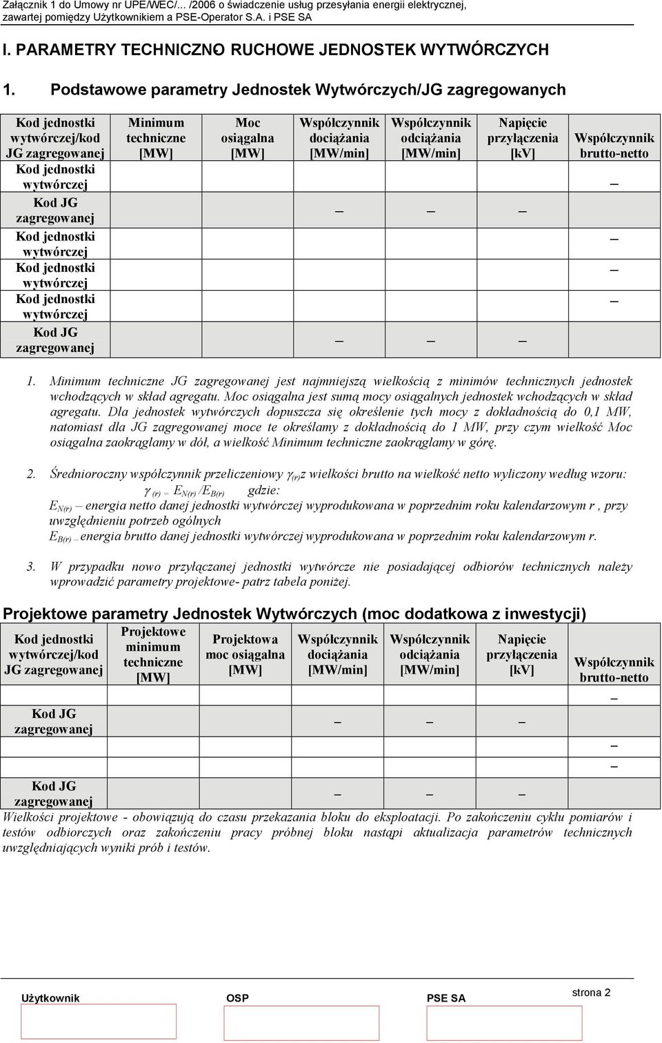wytwórczej wytwórczej 1. Minimum techniczne JG jest najmniejszą wielkością z minimów technicznych jednostek wchodzących w skład agregatu.