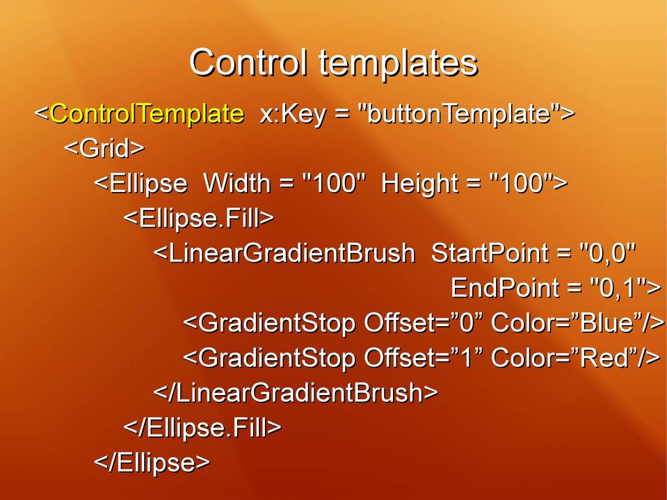 Fill> <LinearGradientBrush StartPoint = "0,0" EndPoint = "0,1">