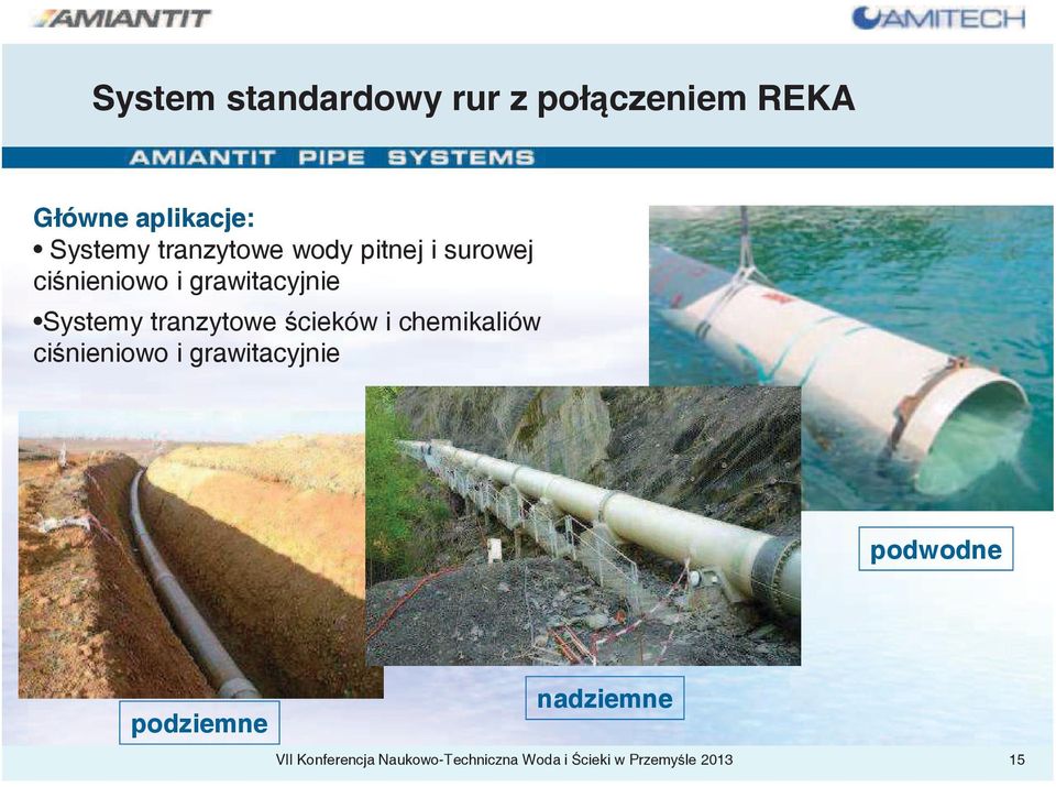 tranzytowe ścieków i chemikaliów ciśnieniowo i grawitacyjnie podwodne