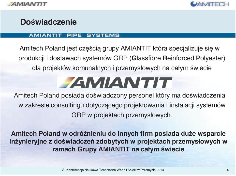 dotyczącego projektowania i instalacji systemów GRP w projektach przemysłowych.