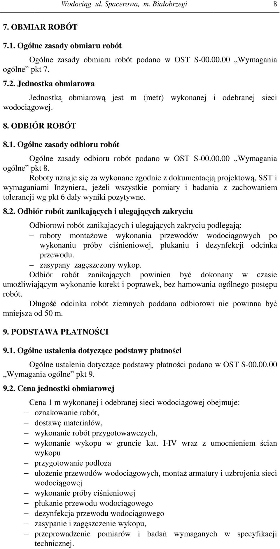 00.00 Wymagania ogólne pkt 8.