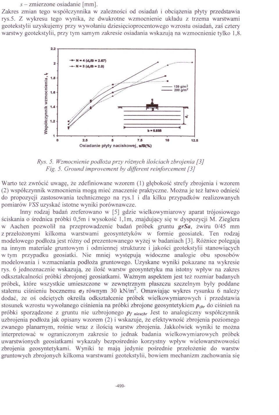 samym zakresie osiadania wskazują na wzmocnienie tylko 1,8. 12r-----------------------------------------~ ~ N (d,ib 2.87) -N ~(d,ib.2.0)..:.