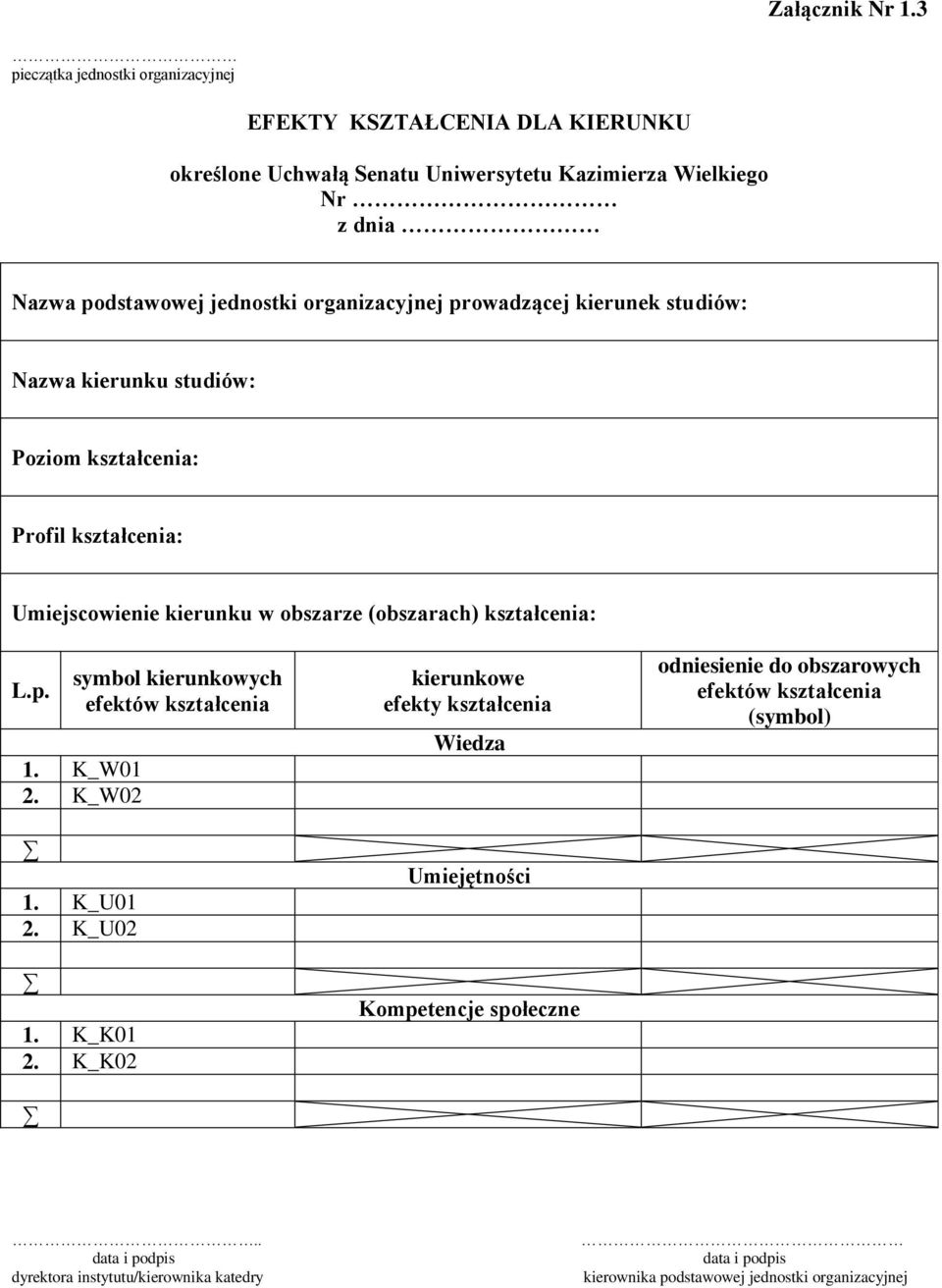 organizacyjnej prowadzącej kierunek studiów: Nazwa kierunku studiów: Poziom kształcenia: Profil kształcenia: Umiejscowienie kierunku w obszarze (obszarach)