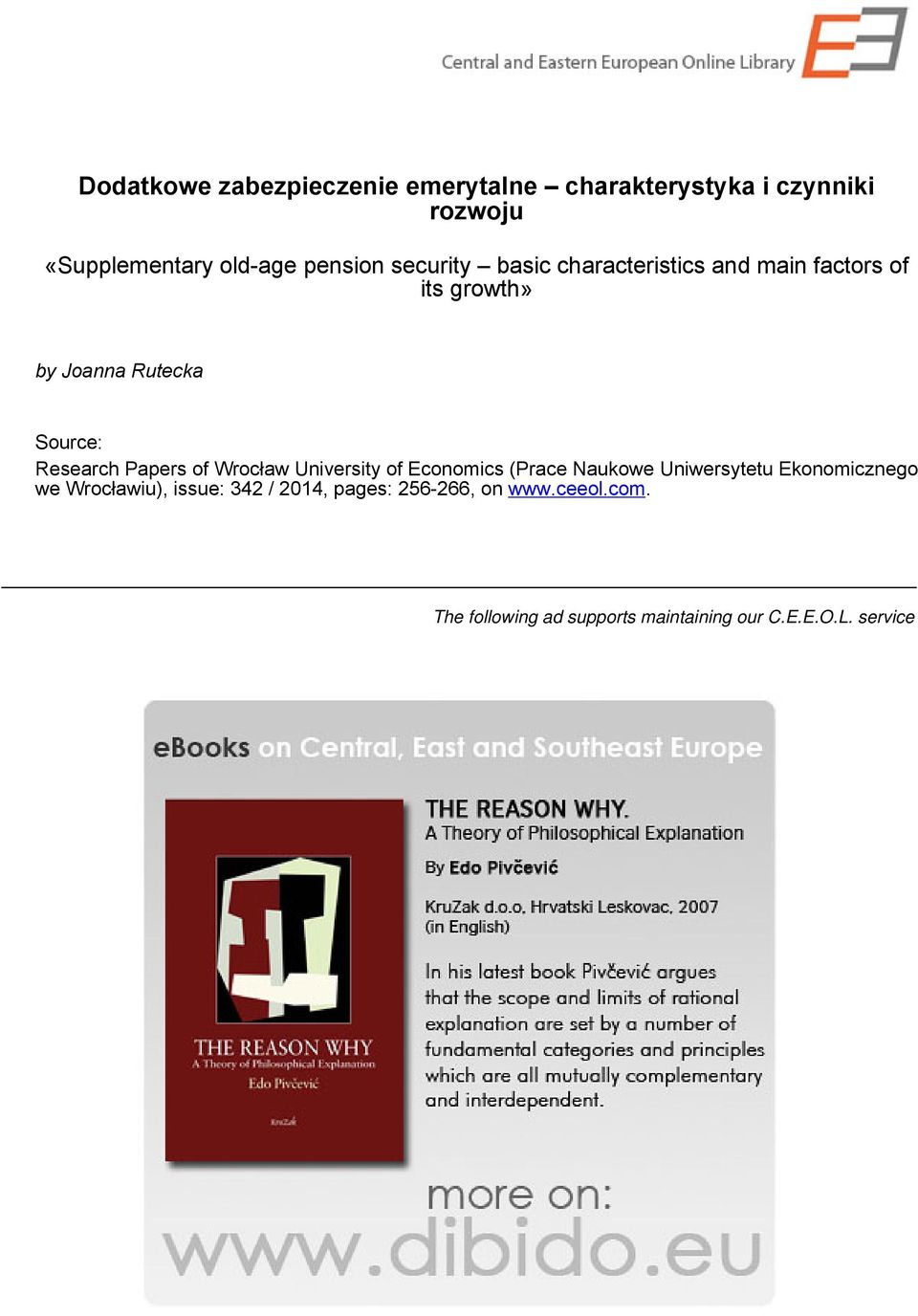 Papers of Wrocław University of Economics (Prace Naukowe Uniwersytetu Ekonomicznego we Wrocławiu),
