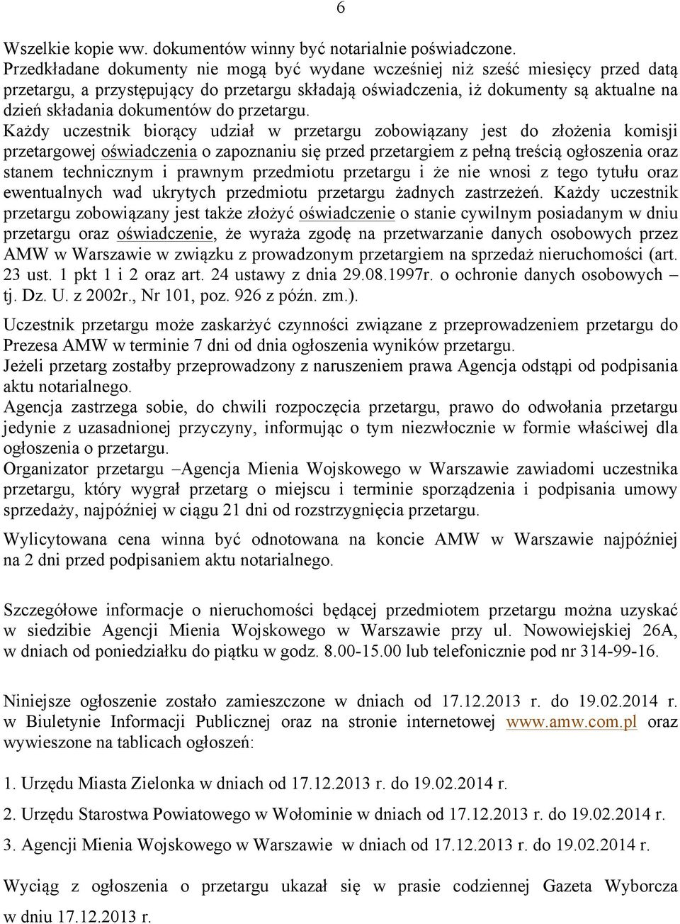 dokumentów do przetargu.