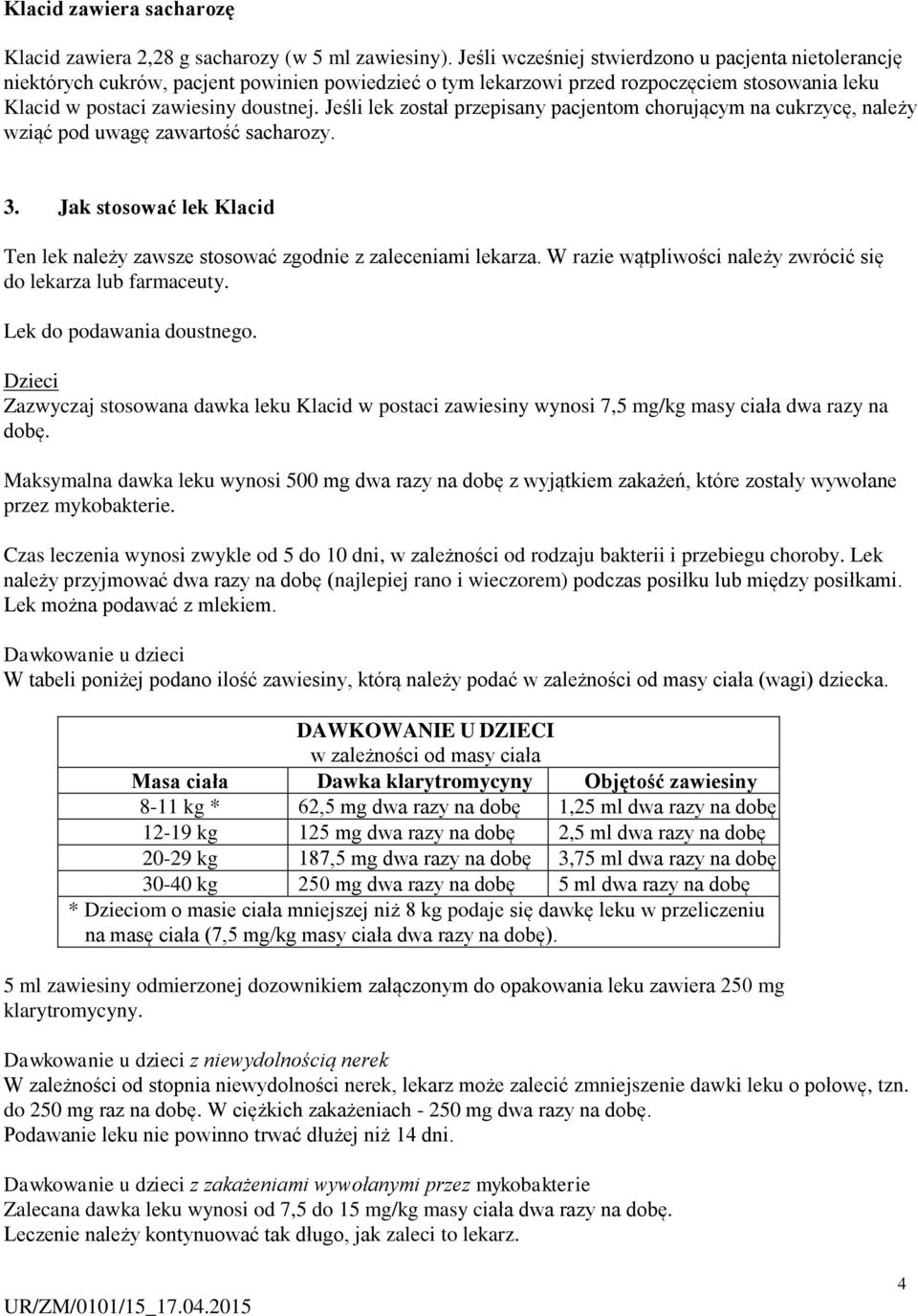 Ulotka dołączona do opakowania: informacja dla pacjenta. Klacid, 250 mg/5  ml, granulat do sporządzania zawiesiny doustnej Clarithromycinum - PDF Free  Download