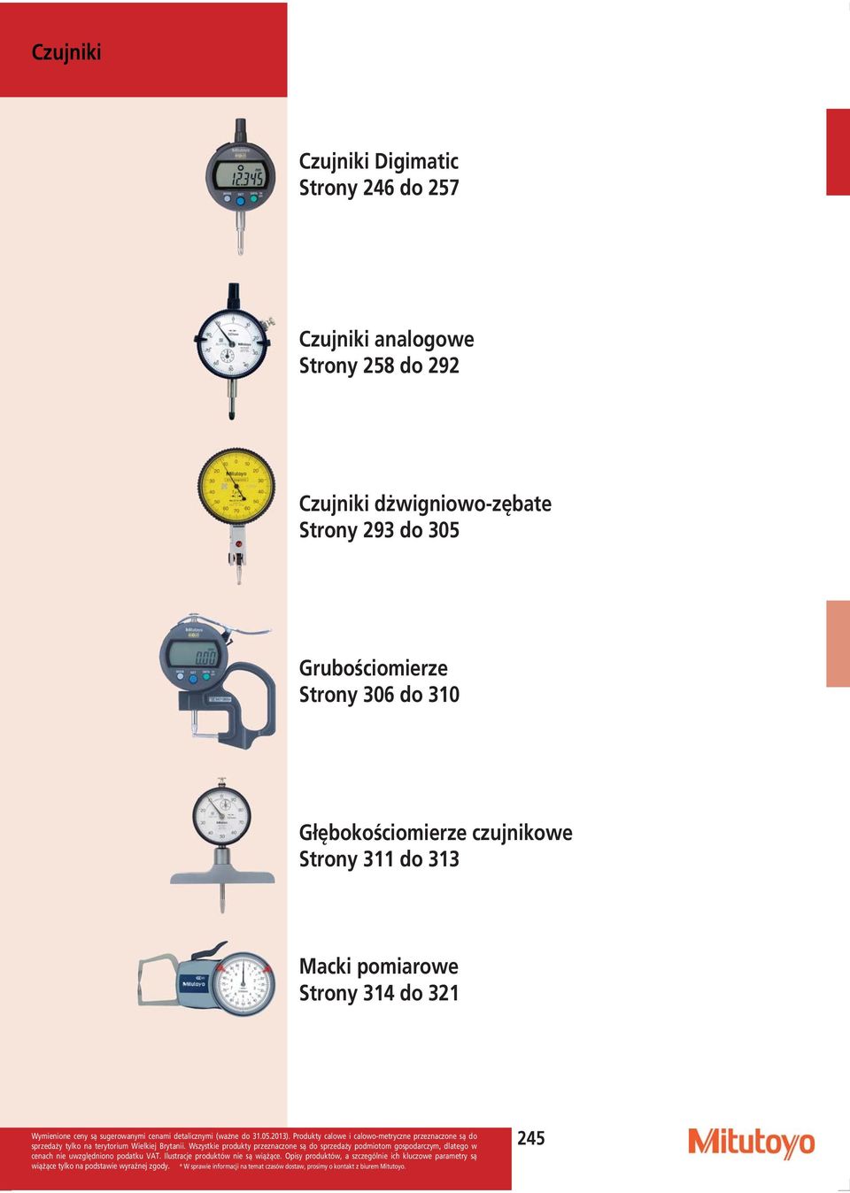 293 do 305 Grubościomierze Strony 306 do 310