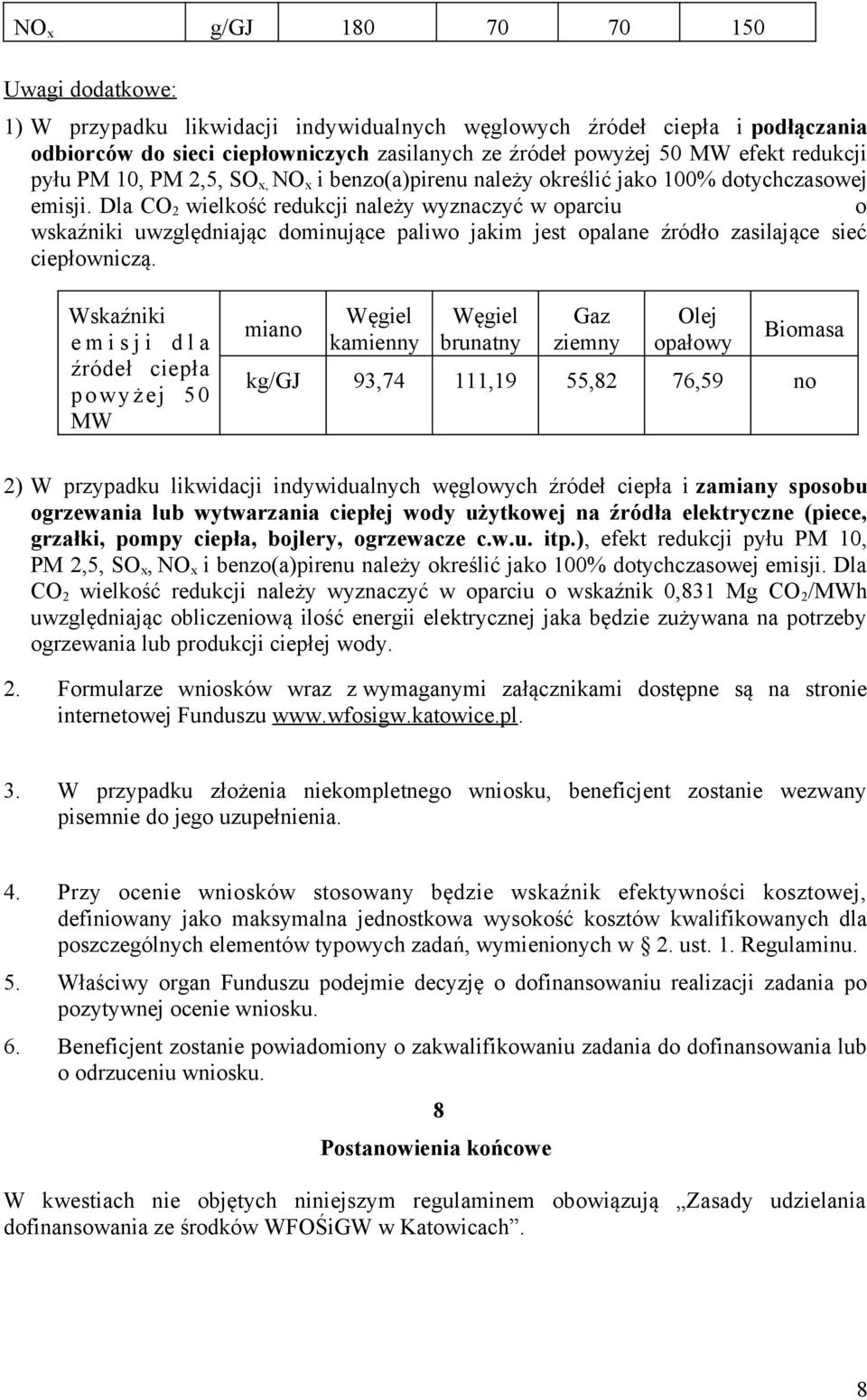 Dla CO 2 wielkość redukcji należy wyznaczyć w oparciu o wskaźniki uwzględniając dominujące paliwo jakim jest opalane źródło zasilające sieć ciepłowniczą.