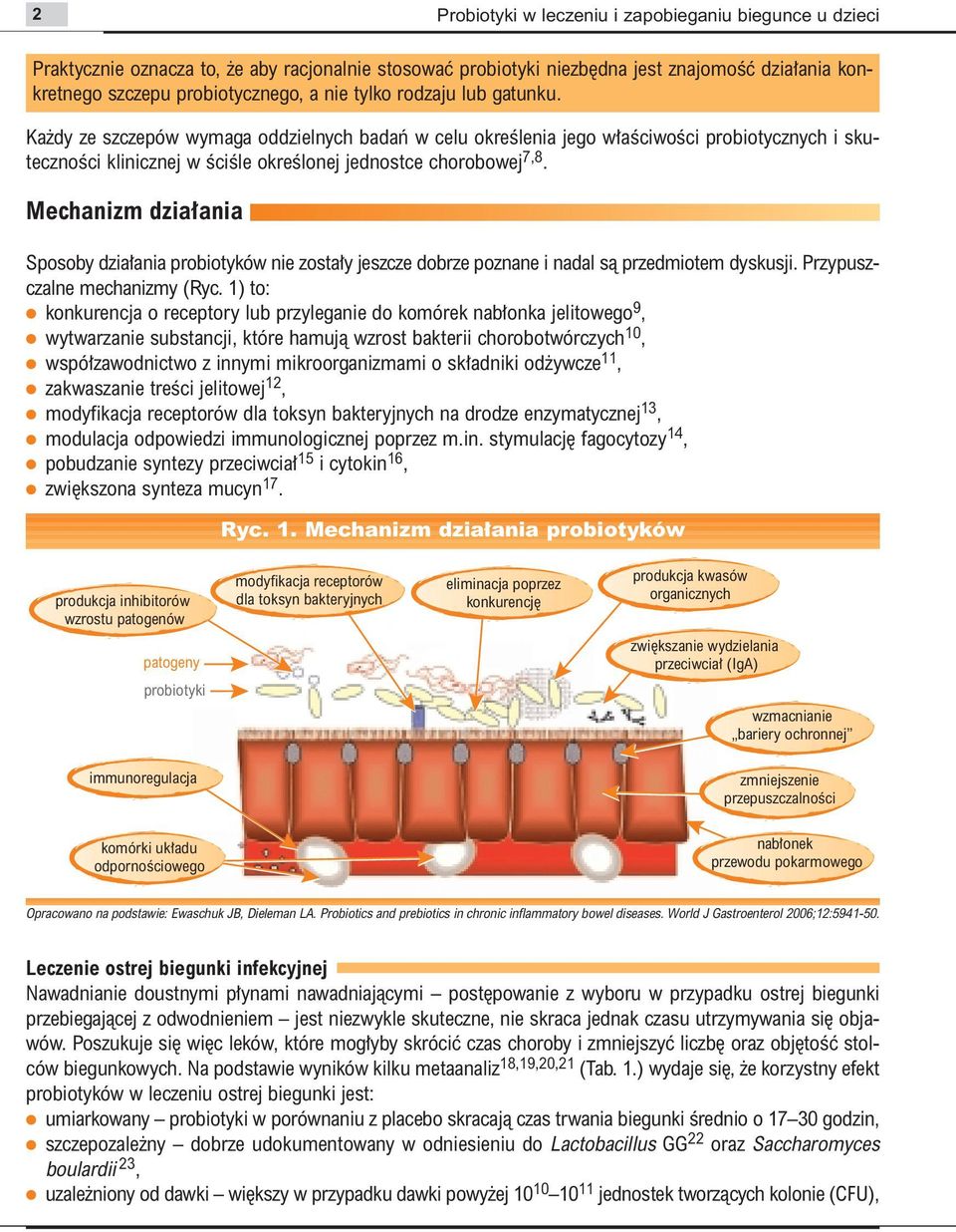 Mechanizm dzia ania Sposoby dzia ania probiotyków nie zosta y jeszcze dobrze poznane i nadal sà przedmiotem dyskusji. Przypuszczalne mechanizmy (Ryc.