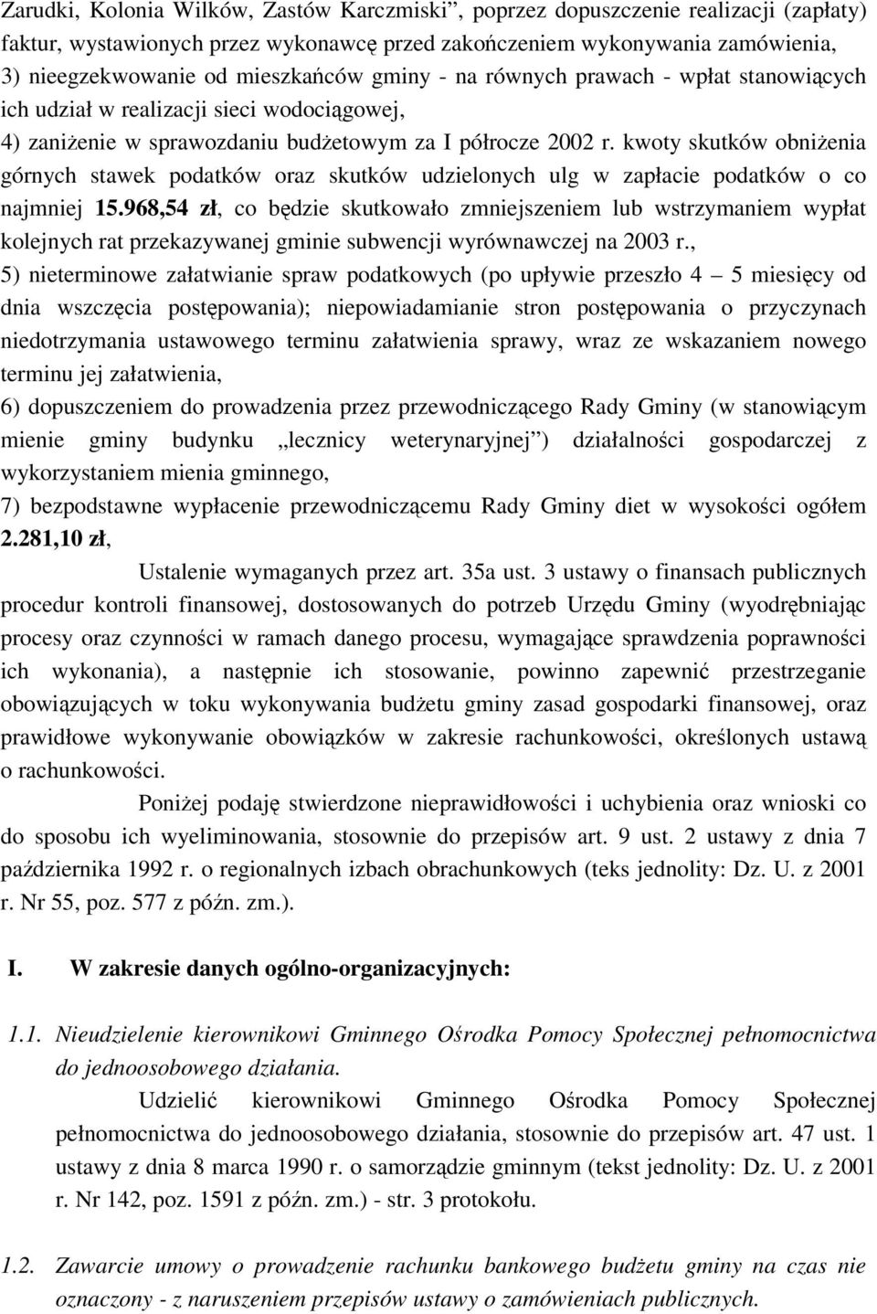 kwoty skutków obnienia górnych stawek podatków oraz skutków udzielonych ulg w zapłacie podatków o co najmniej 15.