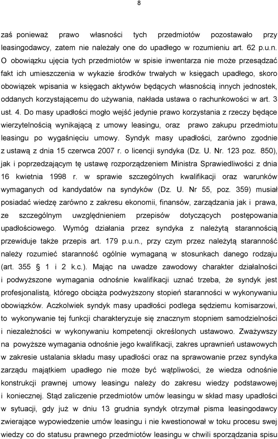ści tych przedmiotów pozostawało przy leasing