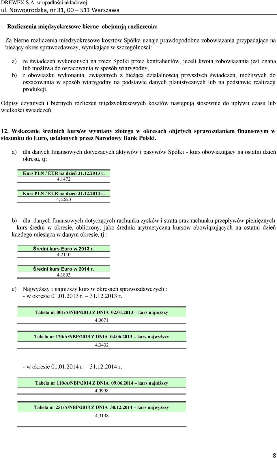 związanych z bieżącą działalnością przyszłych świadczeń, możliwych do oszacowania w sposób wiarygodny na podstawie danych planistycznych lub na podstawie realizacji produkcji.