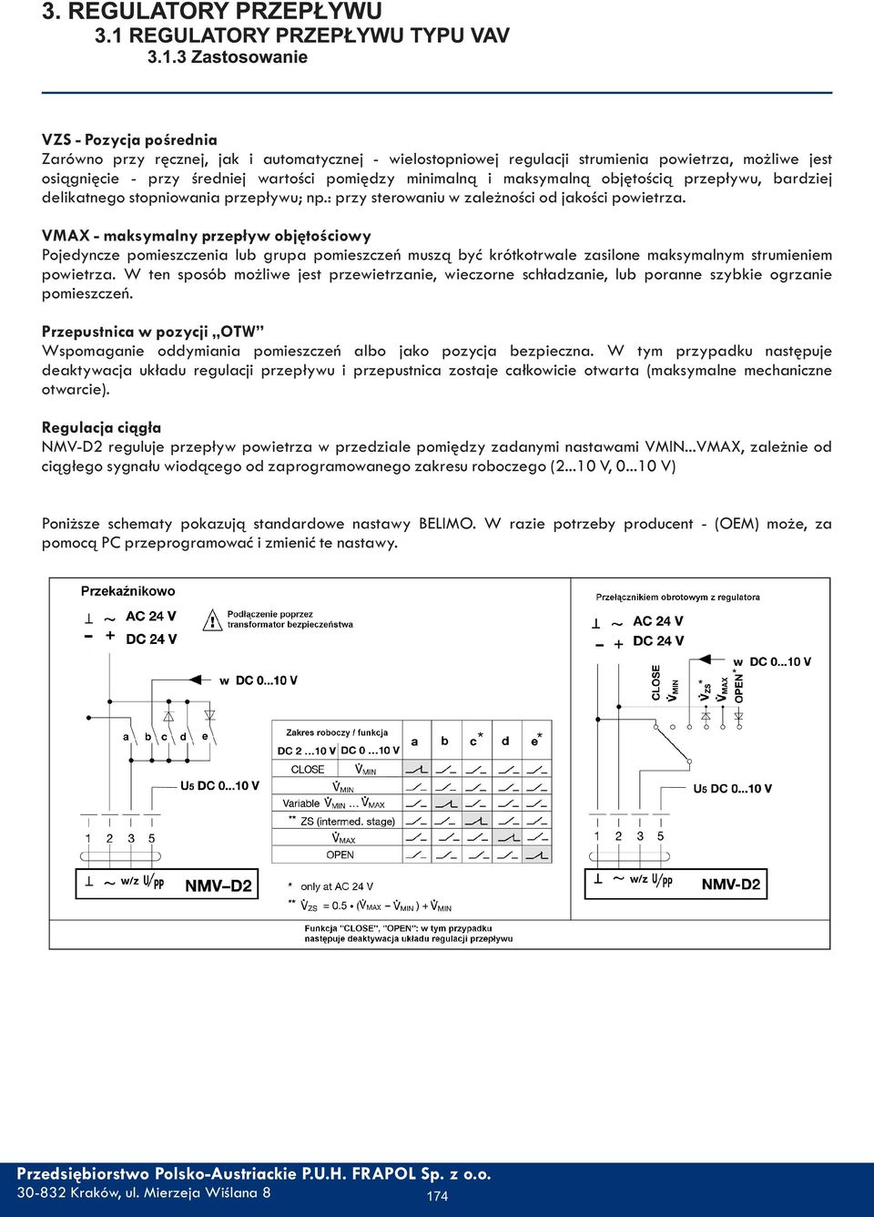 VMAX - maksymalny przepływ objętościowy Pojedyncze pomieszczenia lub grupa pomieszczeń muszą być krótkotrwale zasilone maksymalnym strumieniem powietrza.