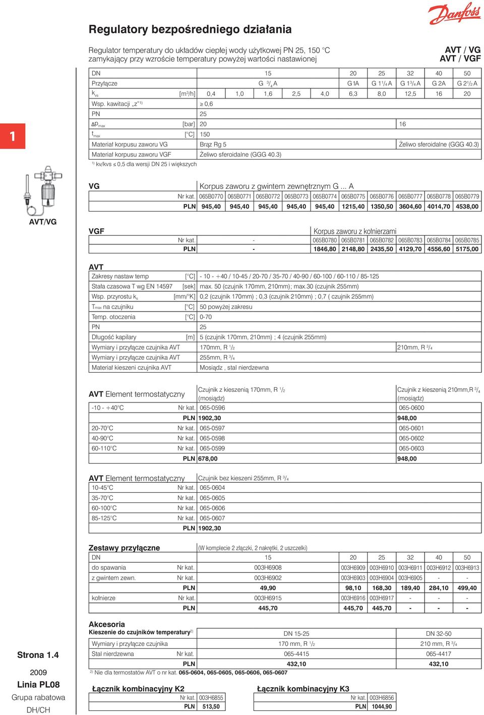 kawitacji z 0,6 PN 2 p max 20 6 t max [ C] 0 Materiał korpusu zaworu VG Brąz Rg Żeliwo sferoidalne (GGG 40.3) Materiał korpusu zaworu VGF Żeliwo sferoidalne (GGG 40.