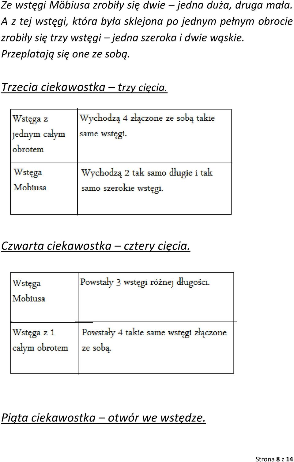 wstęgi jedna szeroka i dwie wąskie. Przeplatają się one ze sobą.