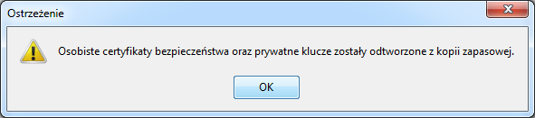 4. Następnie należy podać hasło chroniące plik pfx.