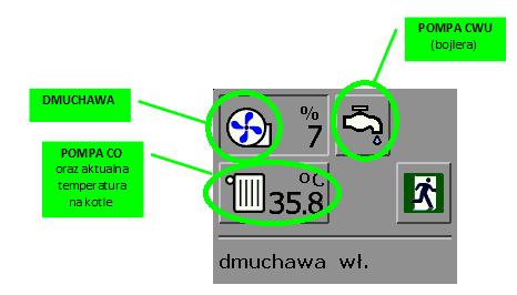 4. Sterownie ręczne (rozpalanie w kotle). Funkcja STEROWANIE RĘCZNE służy głównie do rozpalania kotła.