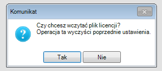 (rys. 9) Stan połączenia Licencja Uruchomienie programu nastąpi po wczytaniu dostarczonego wraz z aplikacją pliku licencyjnego lub pobraniu go bezpośrednio do programu z Internetu.