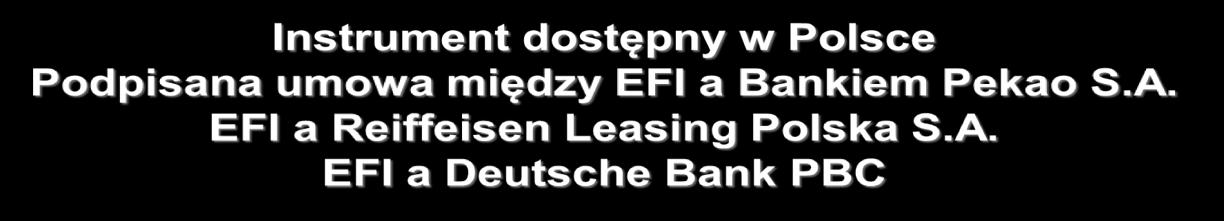 RSFF/RSI Pilotażowy instrument gwarancyjny wspierania finansowego innowacyjnych MŚP: Instrument Podziału Ryzyka (Risk Sharing Instrument) The RSI Facility is a joint pilot guarantee scheme of the