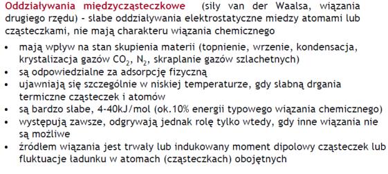 20140321 Wiązania jonowe Wiązania jonowe Wiązania metaliczne Siły van der Waalsa Wiązania metaliczne występują między atomami metali tworzących sieć krystaliczną, a więc w ciele stałym.