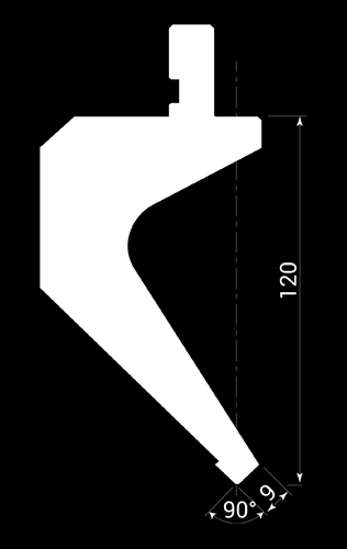 Stempel 90 Stempel 90 Stempel Łabędzia szyja - A48 Kąt 90 Promień 0.