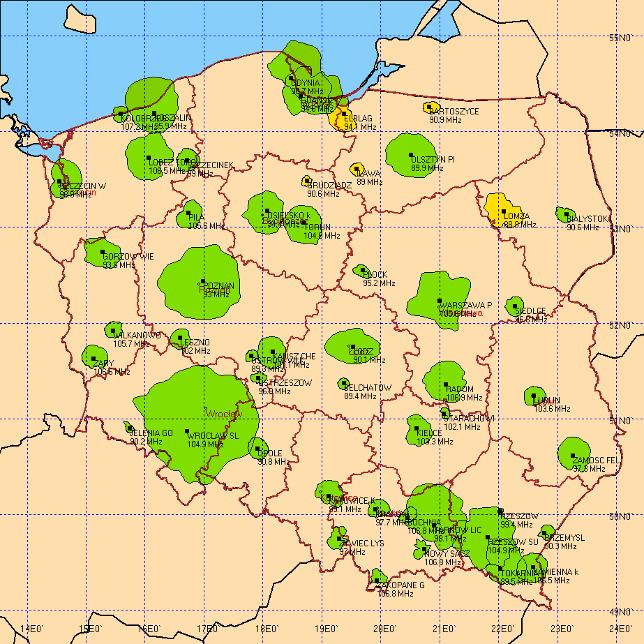 GRUPA ZPR Radio ESKA GRUPA ZPR 50 stacji Radio ESKA Legenda: kolor zielony zasięgi programu Radio Eska kolor żółty zasięg programu Radio Eska - franszyza Program Radio Eska: Pokrycie ludnościowe: 17