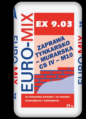 NAZWA HANDLOWA: EX 9.03 PRODUKT: Zaprawa tynkarsko-murarska. Sucha zaprawa przeznaczona do wykonywania tynków zewnętrznych i wewnętrznych oraz mocowań wszelkiego rodzaju elementów kotwiących.