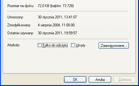 Okno właściwości składa się z ośmiu zakładek: Ogólne