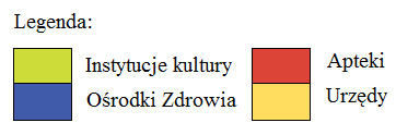 Punkty kontrolne: 1) Młodzieżowy Dom Kultury; 2) Apteka pod Mnichem; 3) Baszta Czarownic; 4) Muzeum Pomorza Środkowego; 5) Nowy Teatr; 6) Przychodnia na ul.