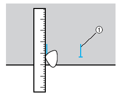 Szycie dziurek guzikowych Maksymalna długość dziurki wynosi ok. 28 mm (średnica + grubość guzika). Dziurki szyje się od przodu stopki wstecz (patrz: rys. poniżej). 1.