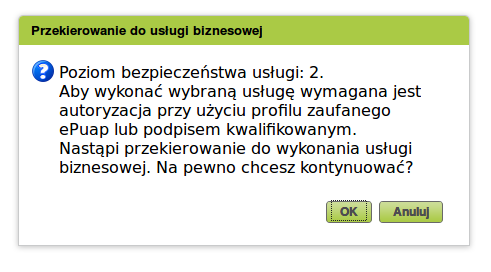 Krok 9: PUE ZUS informuje nas o przekierowaniu do usługi biznesowej. Trzeba wcisnąć OK. Krok 10: Otwiera się formularz do wypełnienia. Ma on tylko dwie strony.