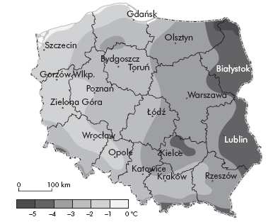 Zadanie 93. (2 pkt) Na mapie Polski zaznaczono województwa, które często naraŝone są na róŝne w skutkach klęski Ŝywiołowe: powodzie i susze.