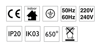 Oprawa do wbudowania RECESSED SM060C Parametry Trwałość L70 w 25 C: 30