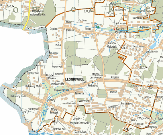 2.5. Dostępność komunikacyjna GMINA LEŚNIOWICE Rysunek 6. Układ drogowy gminy Leśniowice Źródło: www.powiat.chelm.