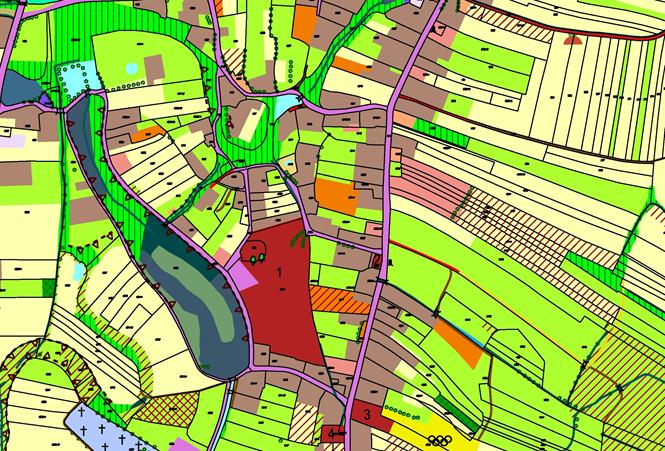 Fragment mapy użytkowania i zagospodarowania gruntów