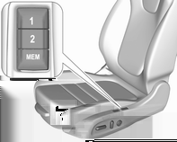 Fotele, elementy bezpieczeństwa 51 Zapisywanie ustawień w pamięci Ustawić fotel kierowcy w żądanej pozycji. Jednocześnie nacisnąć MEM oraz 1 lub 2 i przytrzymać, aż rozlegnie się sygnał dźwiękowy.