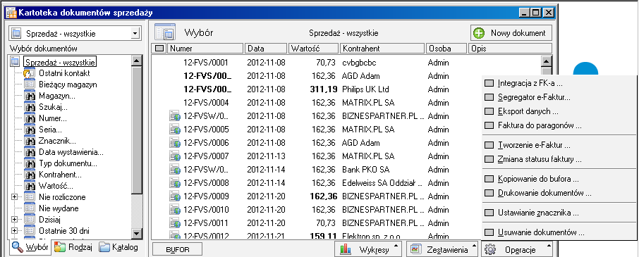 Podręcznik użytkownika Sage Symfonia Handel 9 Po prawidłowym podaniu nazwy użytkownika i hasła w oknie Otwieranie firmy, program pracuje w trybie firma.