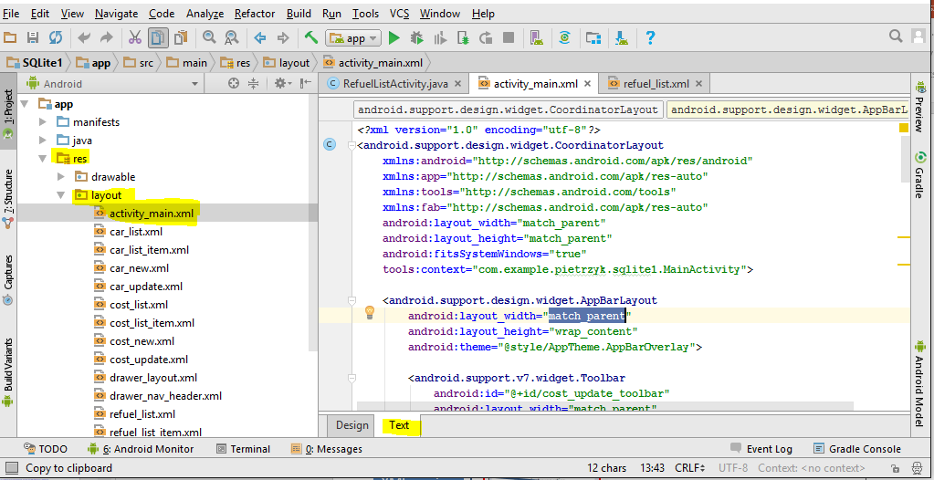 Układy XML w Android Studio W kontekście platformy Android, pliki XML wchodzą w skład zasobów