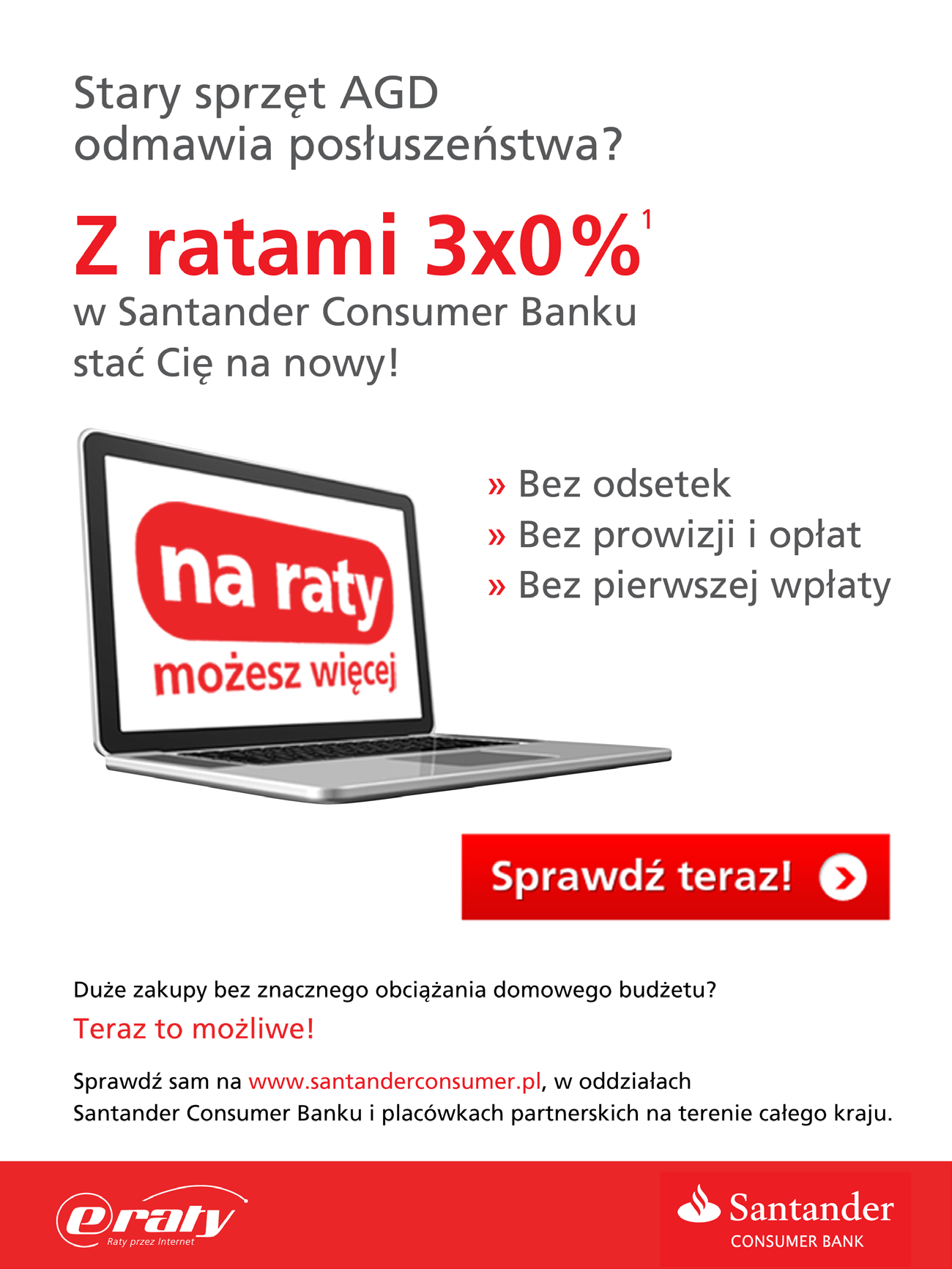 8.3. Logotyp Raty Santander Consumer Bank przykładowe realizacje benery internetowe strona 17 Przykładowe realizacje MAILING 600 p W przypadku stosowania jedynie logotypu eraty, zaleca się jego