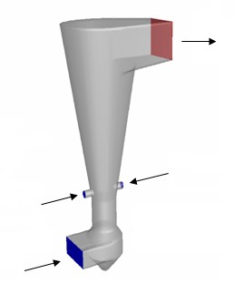Discretization mesh of the pneumatic reactor wylot