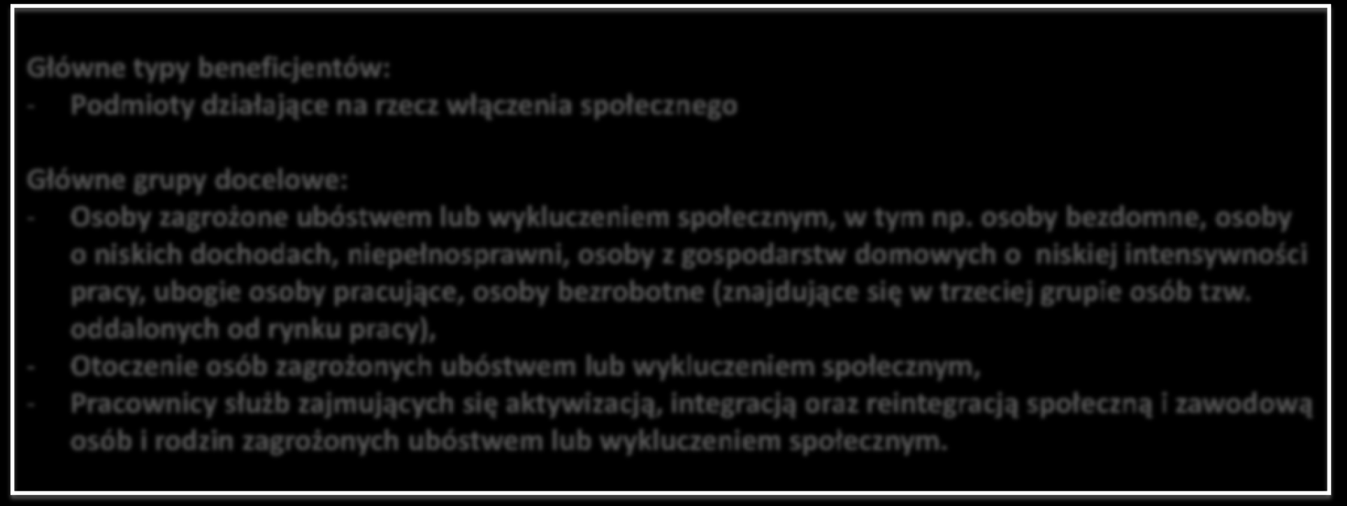 Oś priorytetowa 8 Integracja społeczna 8.