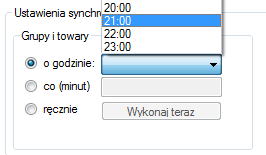 Z OPTIMY do sklepu można wyeksportować: Towary Grupy towarowe Producentów Statusy zamówienia W celu dokonania ręcznego eksportu należy kliknąć na przycisk Wyślij w odpowiedniej sekcji.