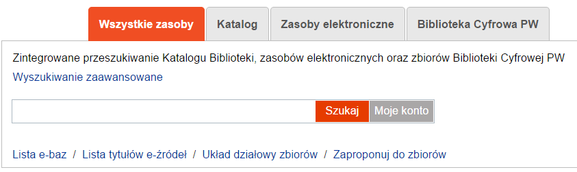 Multiwyszukiwarka Z poziomu jednego okna można przeszukać wiele źródeł informacji.