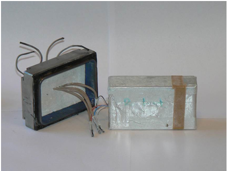 Badania modeli kaset ochronnych rejestratora katastroficznego 119 szklanego, z wkładką termoizolacyjną I z materiału mikroporowatego Microtherm Super SG o grubości 15 mm, w której umieszczono kasetę