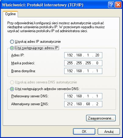 autmatyczneg pbieranie adresu IP.