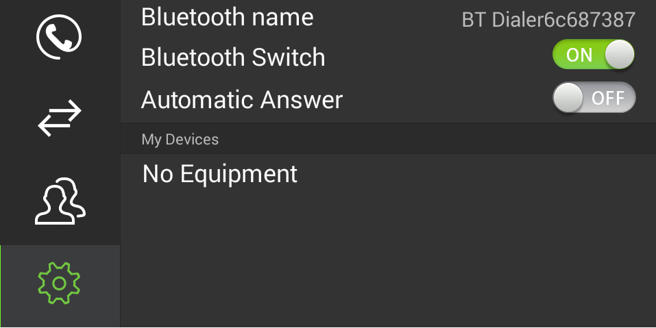 W aplikacji w ustawieniach pojawi się nazwa Bluetooth naszego telefonu i napis connected. Automatycznie zostaną dodane kontakty.