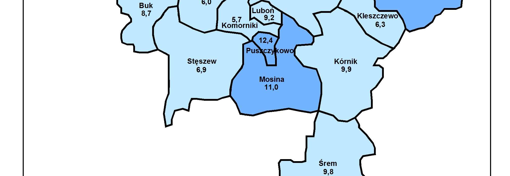 Podmioty gospodarcze wyrejestrowane na 1 mieszkańców w 29 roku Opracowanie: Oddział