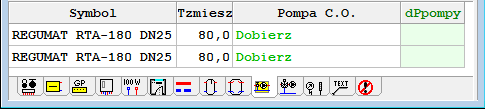 Perfexim C.O. 3.8 elementów instalacji 140, Poruszanie się po tabeli 120, Rysowanie rozwinięcia i wprowadzenie danych związanych z elementami instalacji 51. 9.3.10 Dane - Bufory ciepła - tabela Tabela służy do wprowadzania danych o buforach ciepła 50 aktualnie zaznaczonych na rysunku z rozwinięciem instalacji.