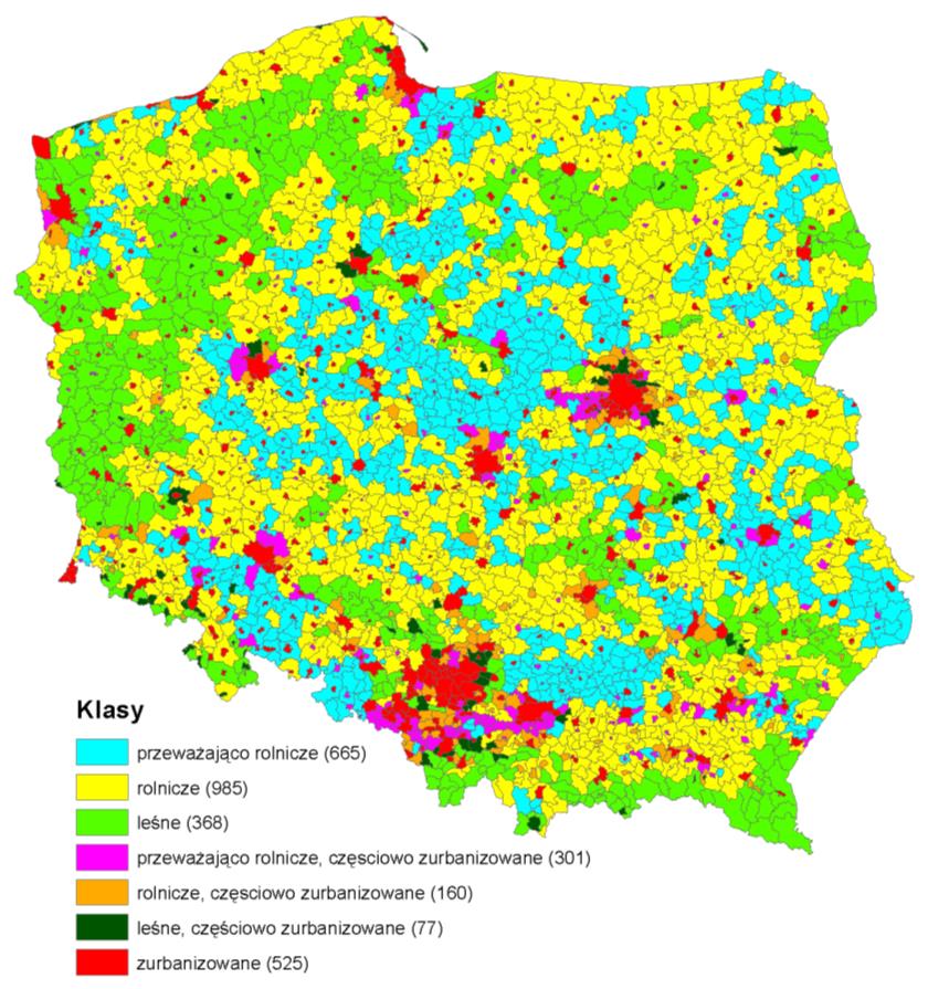 Klasyfikacja przestrzenna gmin Praca metodologiczna Typologia gmin ma
